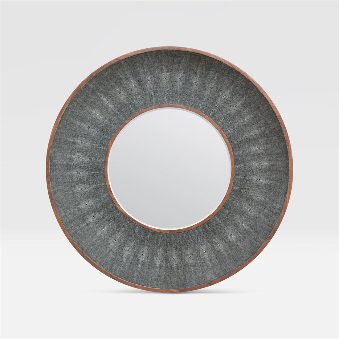 Made Goods Armond Round Realistic Faux Shagreen Mirror in Veneer