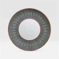 Made Goods Armond Round Realistic Faux Shagreen Mirror in Veneer