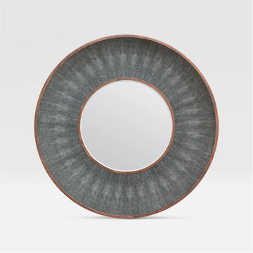 Made Goods Armond Round Realistic Faux Shagreen Mirror in Veneer