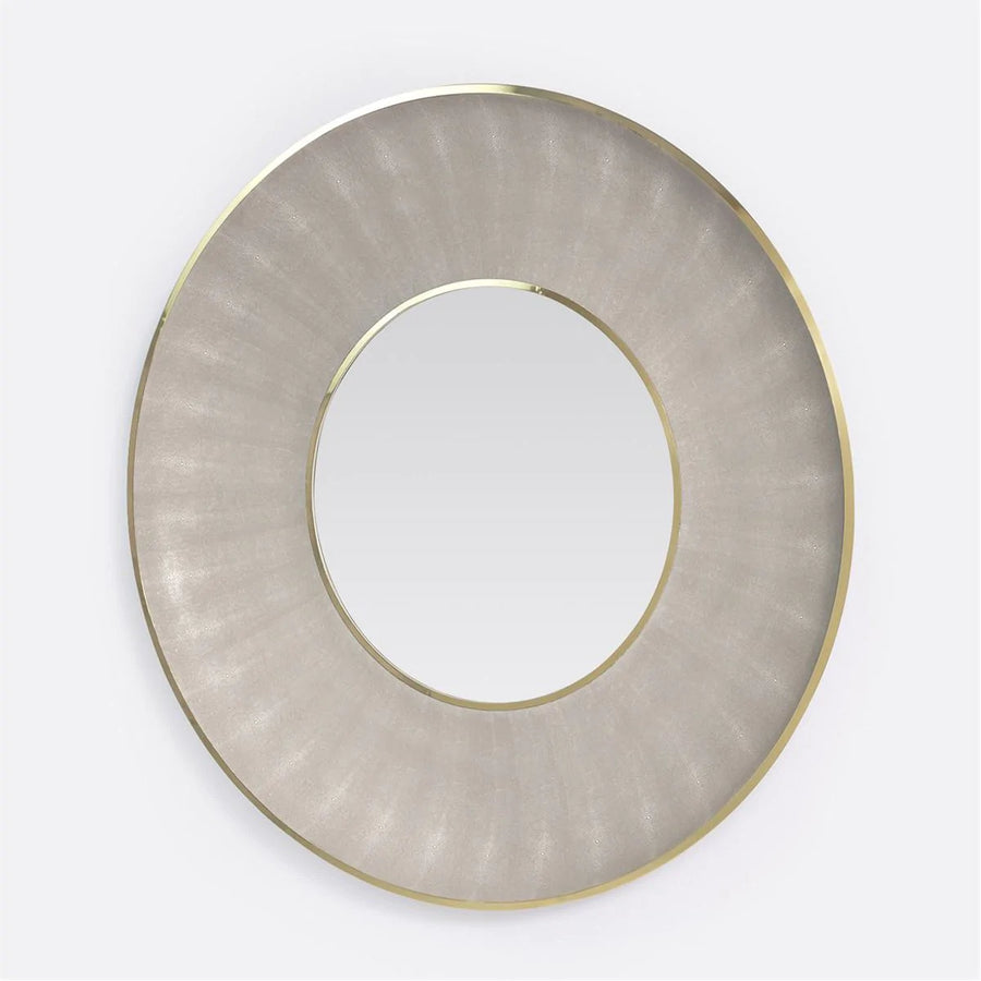 Made Goods Armond Round Realistic Faux Shagreen Mirror