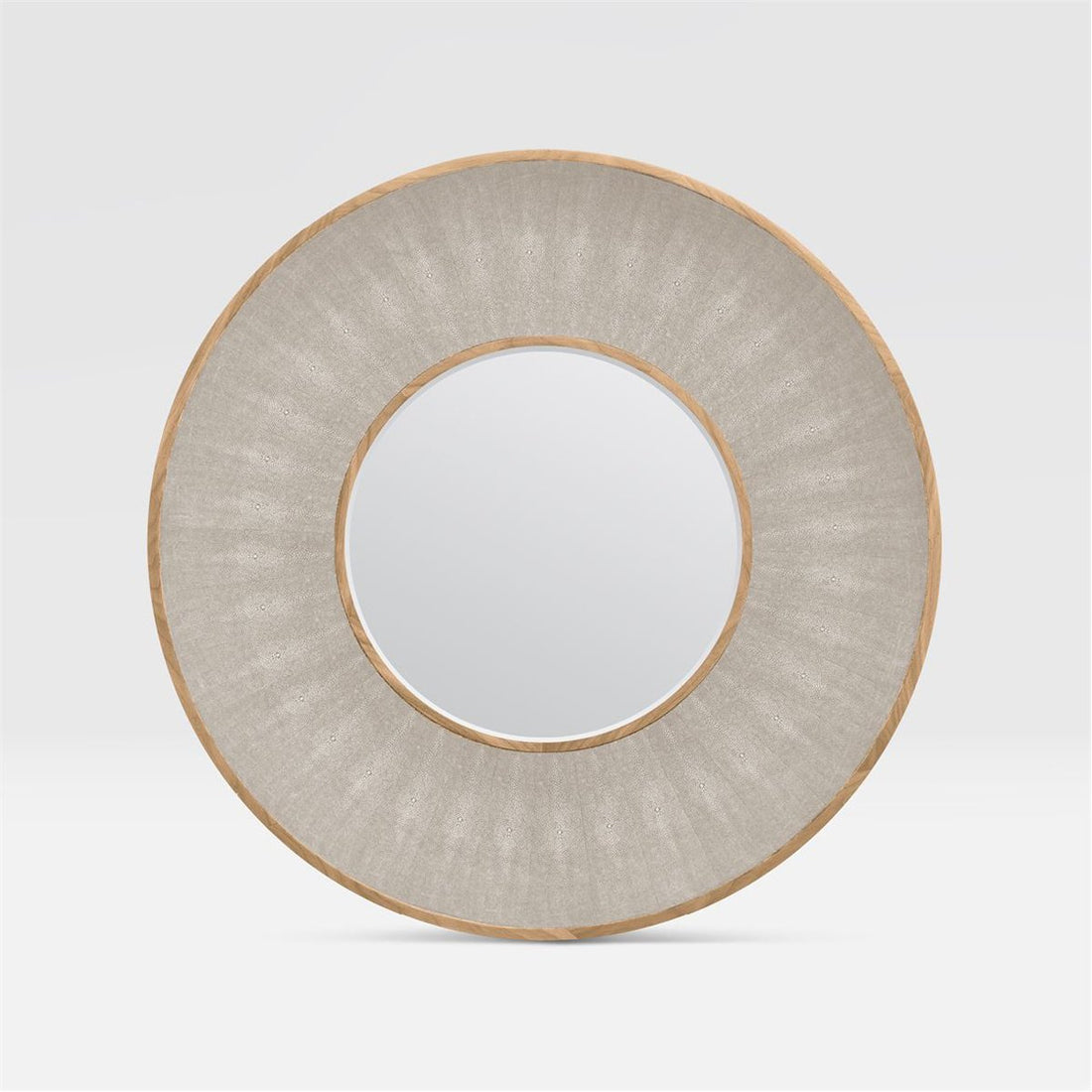 Made Goods Armond Round Realistic Faux Shagreen Mirror in Veneer