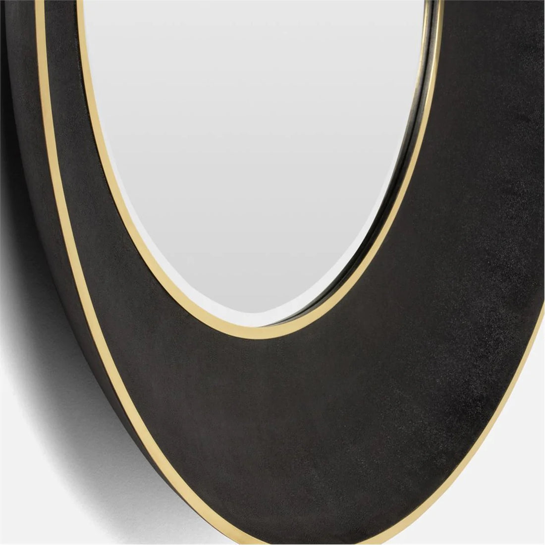 Made Goods Armond Round Realistic Faux Shagreen Mirror