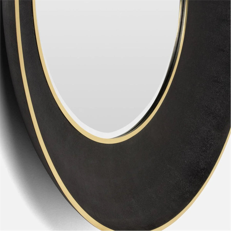 Made Goods Armond Round Realistic Faux Shagreen Mirror