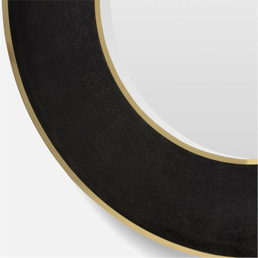 Made Goods Armond Round Realistic Faux Shagreen Mirror