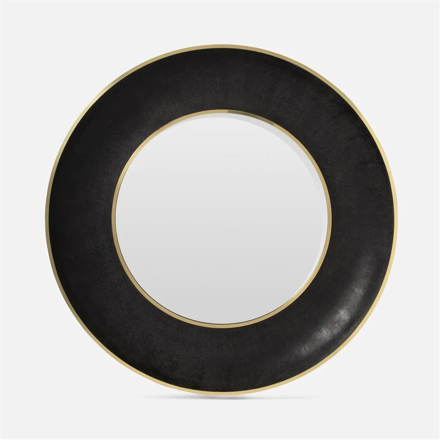 Made Goods Armond Round Realistic Faux Shagreen Mirror