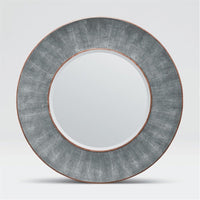 Made Goods Armond Round Realistic Faux Shagreen Mirror in Veneer