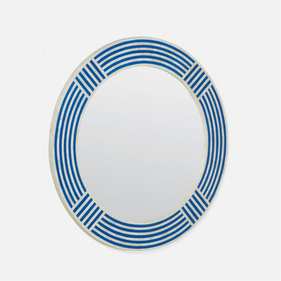 Made Goods Athena Nautical Striped Round Mirror