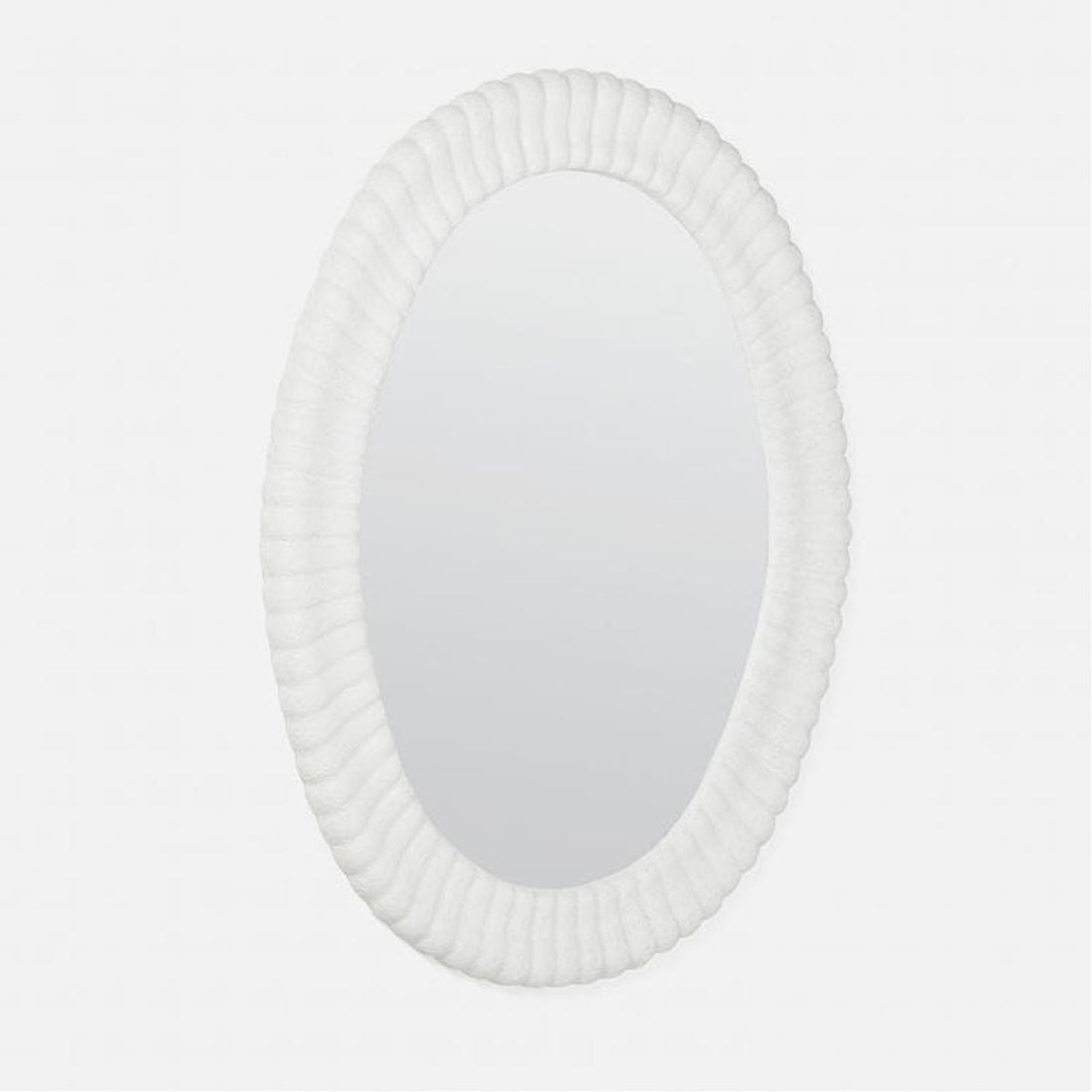 Made Goods Ember Oval Ribbed Mirror with Scalloped Edge