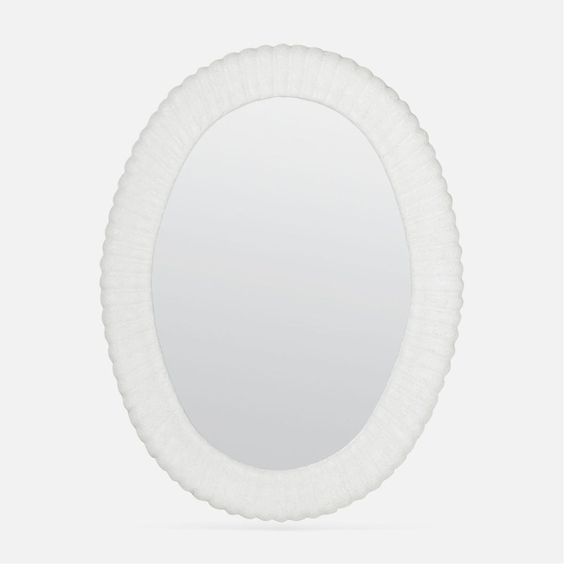 Made Goods Ember Oval Ribbed Mirror with Scalloped Edge