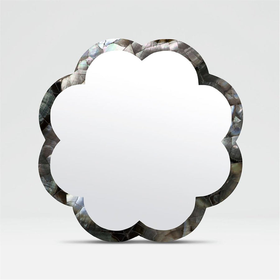 Made Goods Fiona Graphic Flower Mirror in Shell