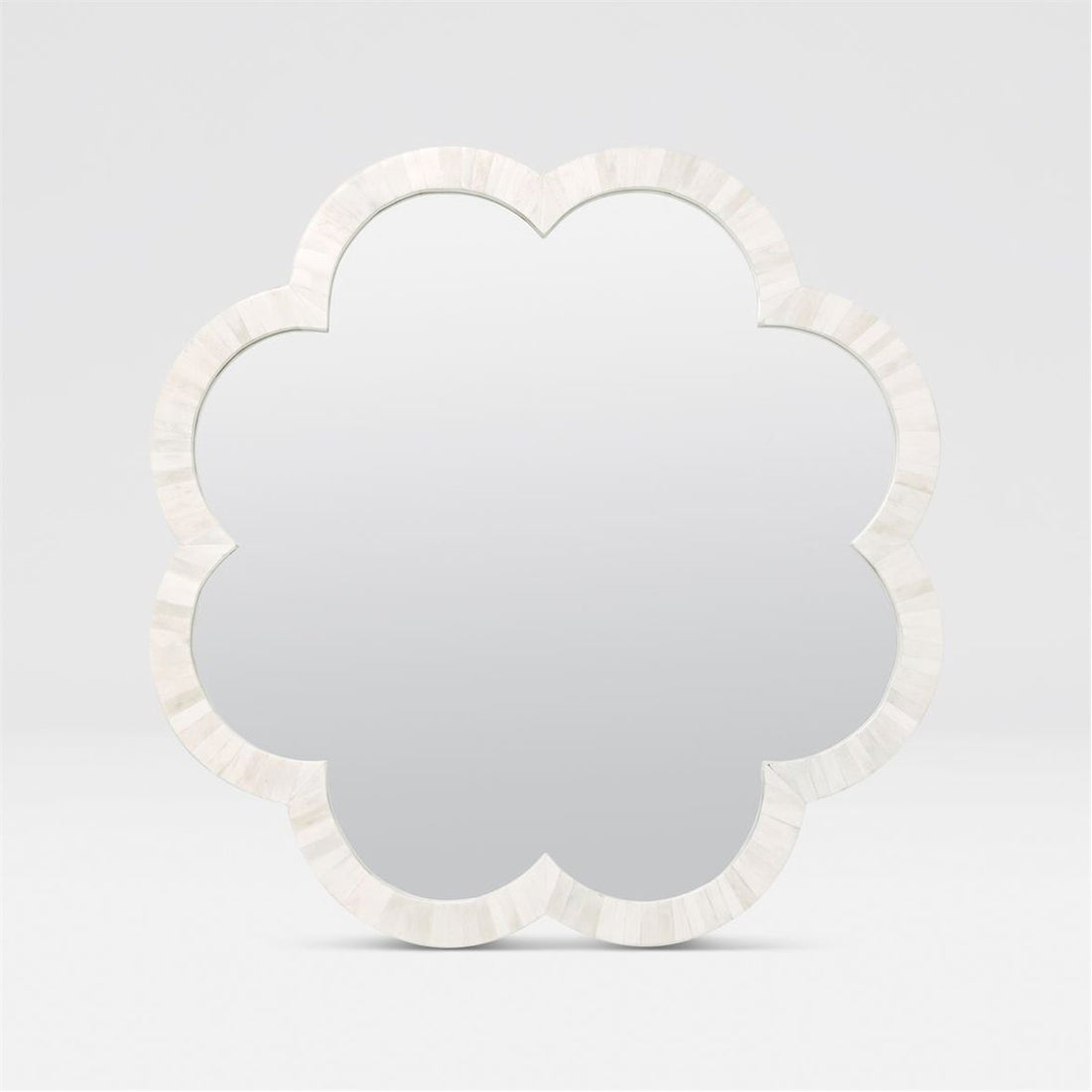 Made Goods Fiona Graphic Flower Mirror in Natural Bone