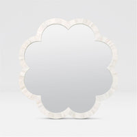 Made Goods Fiona Graphic Flower Mirror in Natural Bone