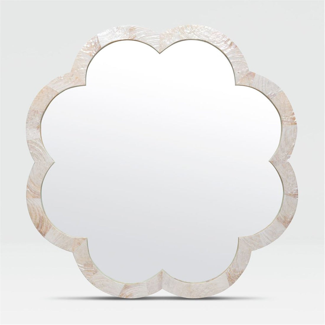 Made Goods Fiona Graphic Flower Mirror in Shell