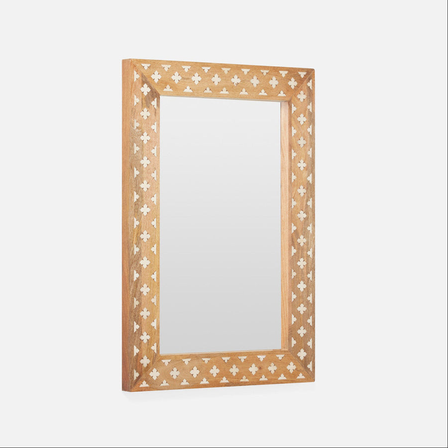 Made Goods Izan Wood and Bone Inlay Mirror