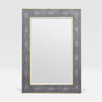 Made Goods Merrick Realistic Faux Shagreen Mirror with Trim Detail