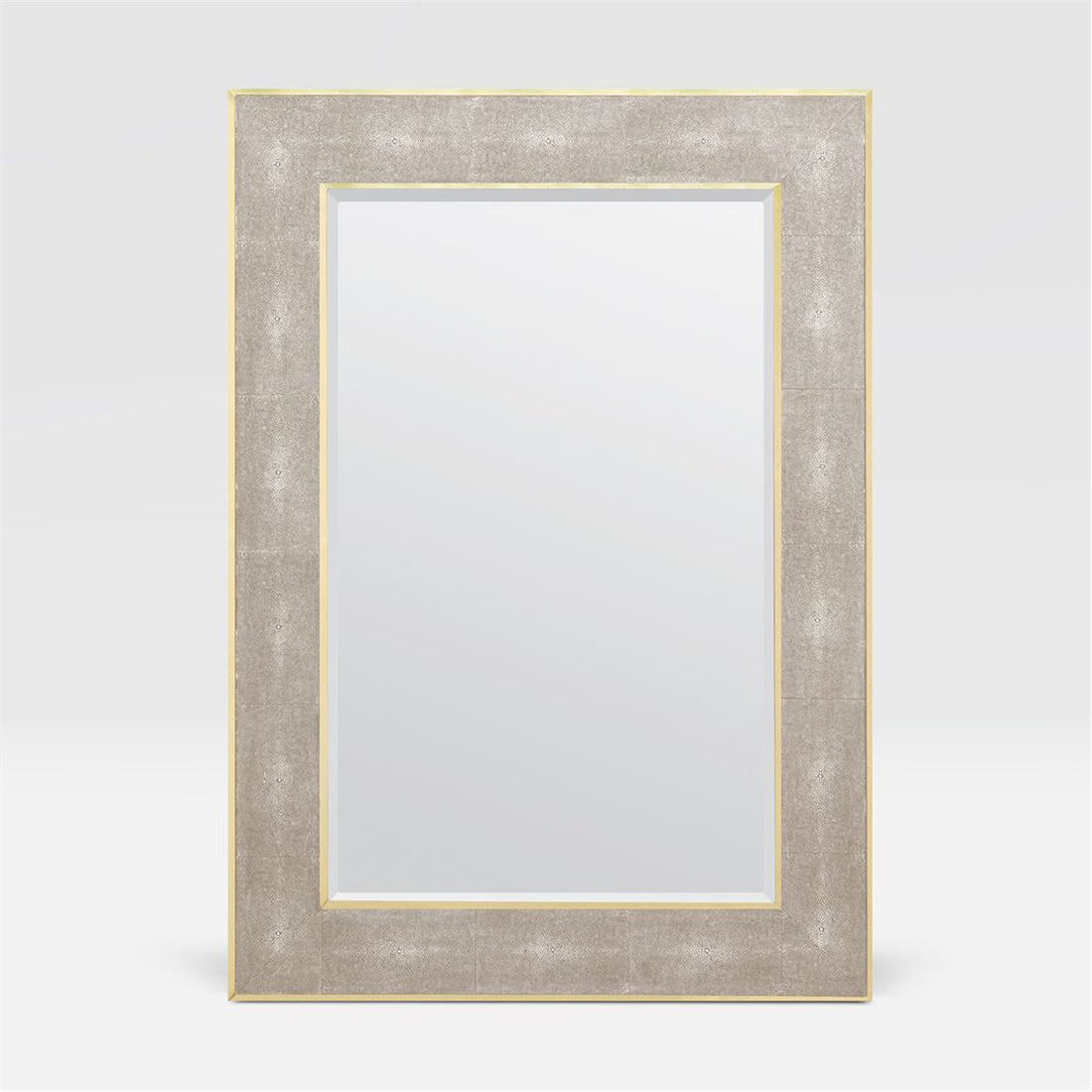 Made Goods Merrick Realistic Faux Shagreen Mirror with Trim Detail