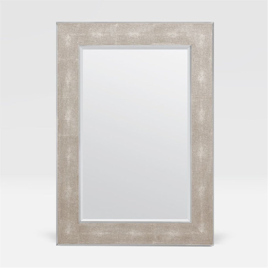 Made Goods Merrick Realistic Faux Shagreen Mirror with Trim Detail