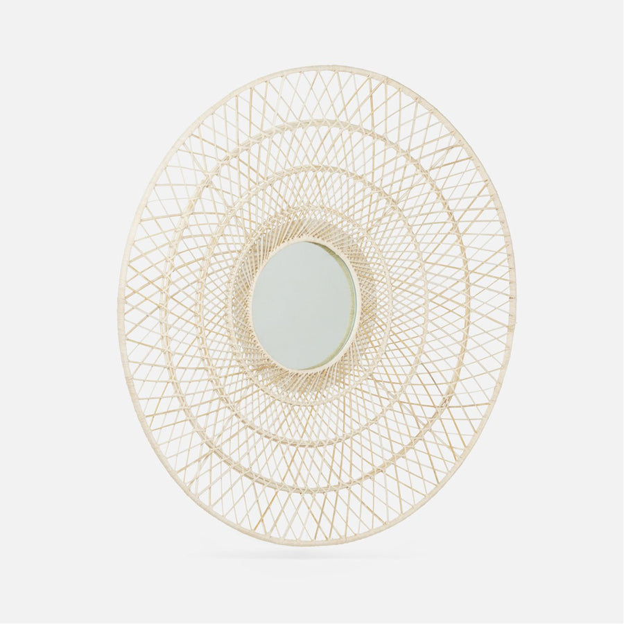 Made Goods Saffron Round Woven Mirror