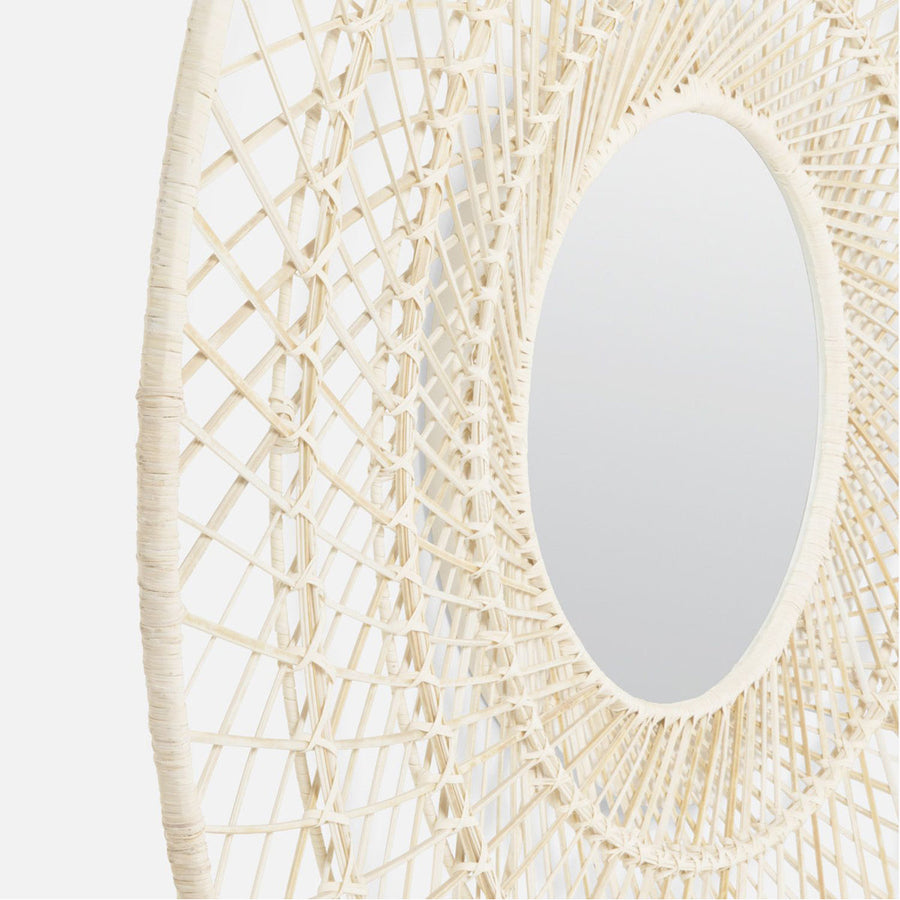 Made Goods Saffron Round Woven Mirror