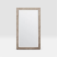 Made Goods Sidney Perfect Vanity Mirror in Warm Silver Faux Silk