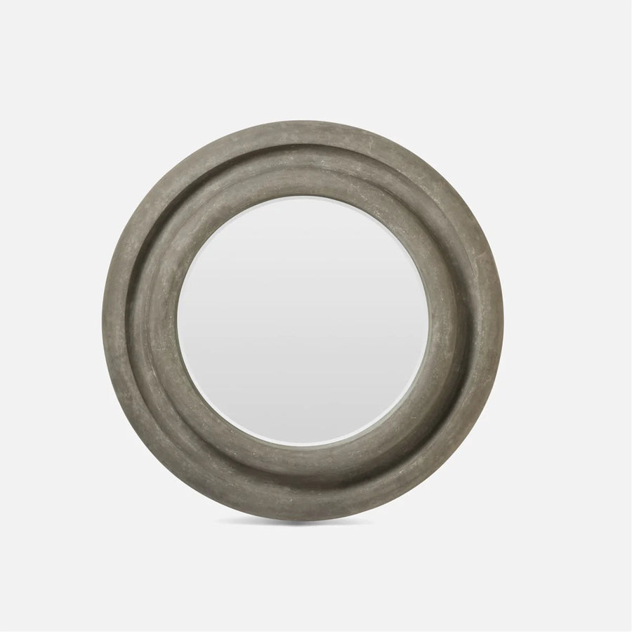 Made Goods Simone Cast Stone Round Outdoor Mirror