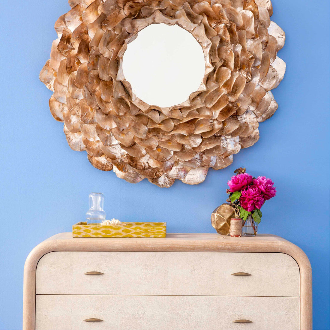 Made Goods Venus Layered Oyster Shell Mirror