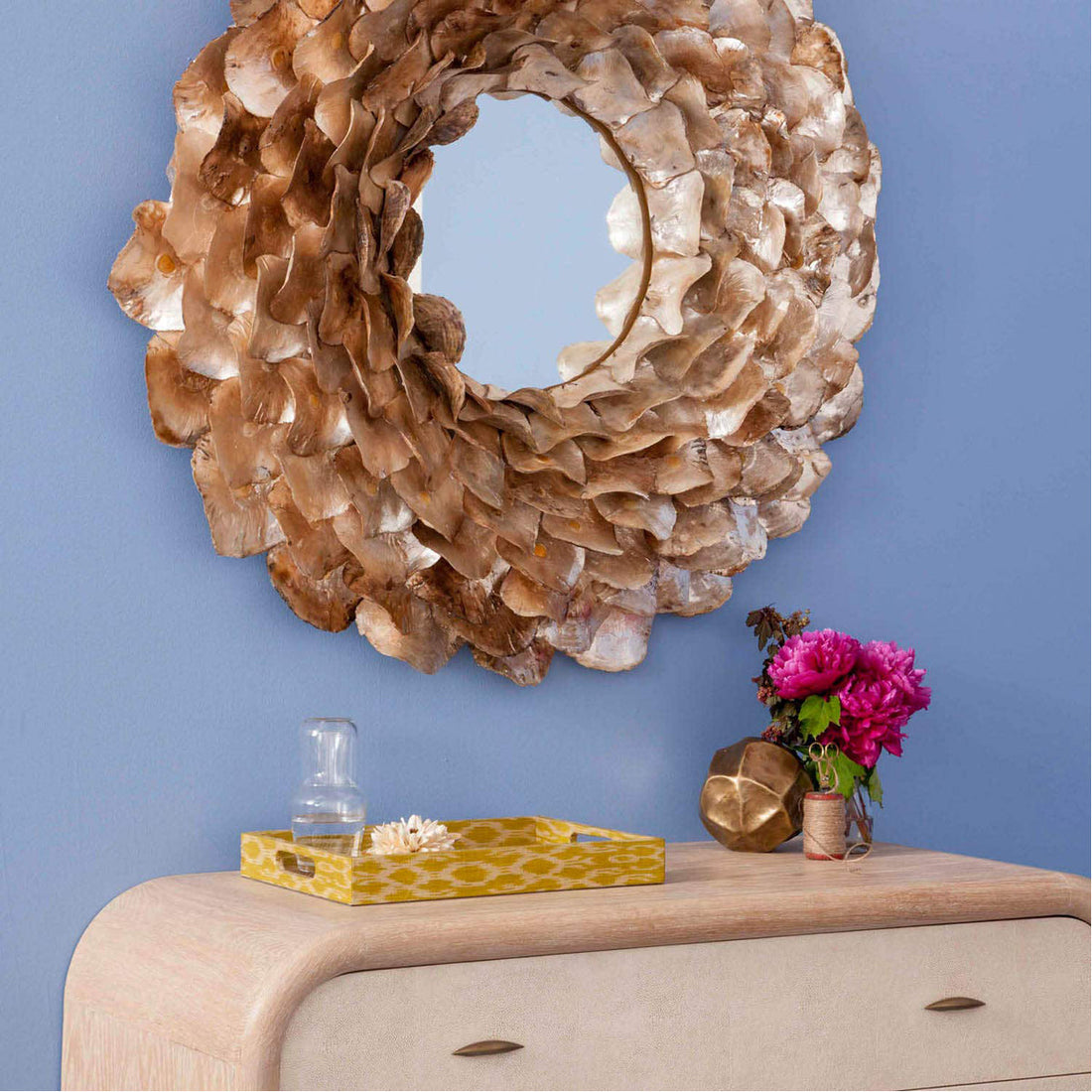 Made Goods Venus Layered Oyster Shell Mirror