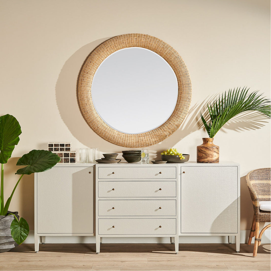 Made Goods Yuri Peeled Rattan Mirror