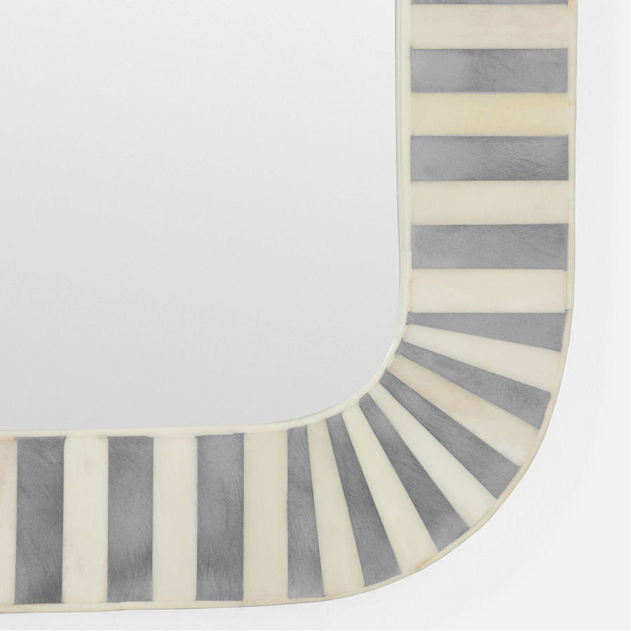 Made Goods Zavory Striped Rounded Rectangular Mirror