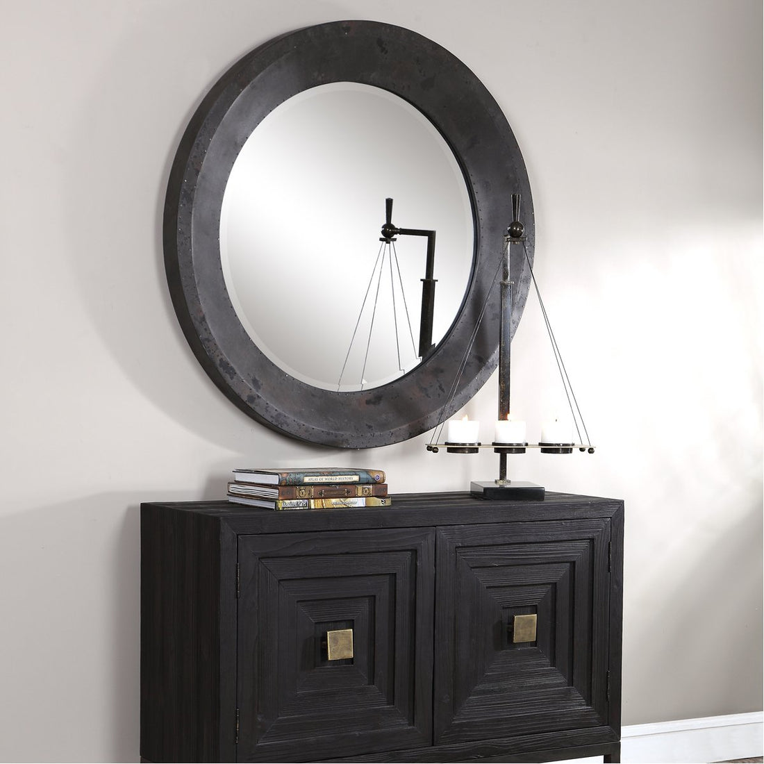 Uttermost Frazier Round Industrial Mirror