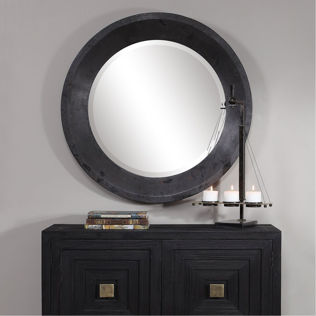 Uttermost Frazier Round Industrial Mirror