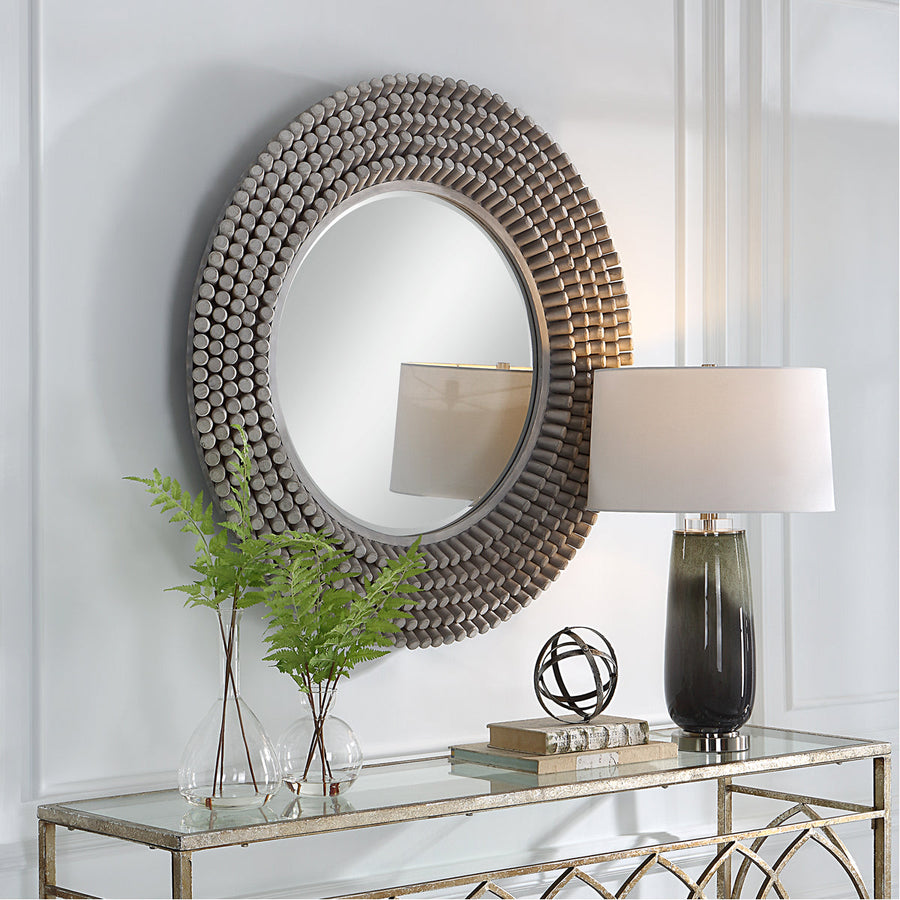 Uttermost Portside Round Gray Mirror