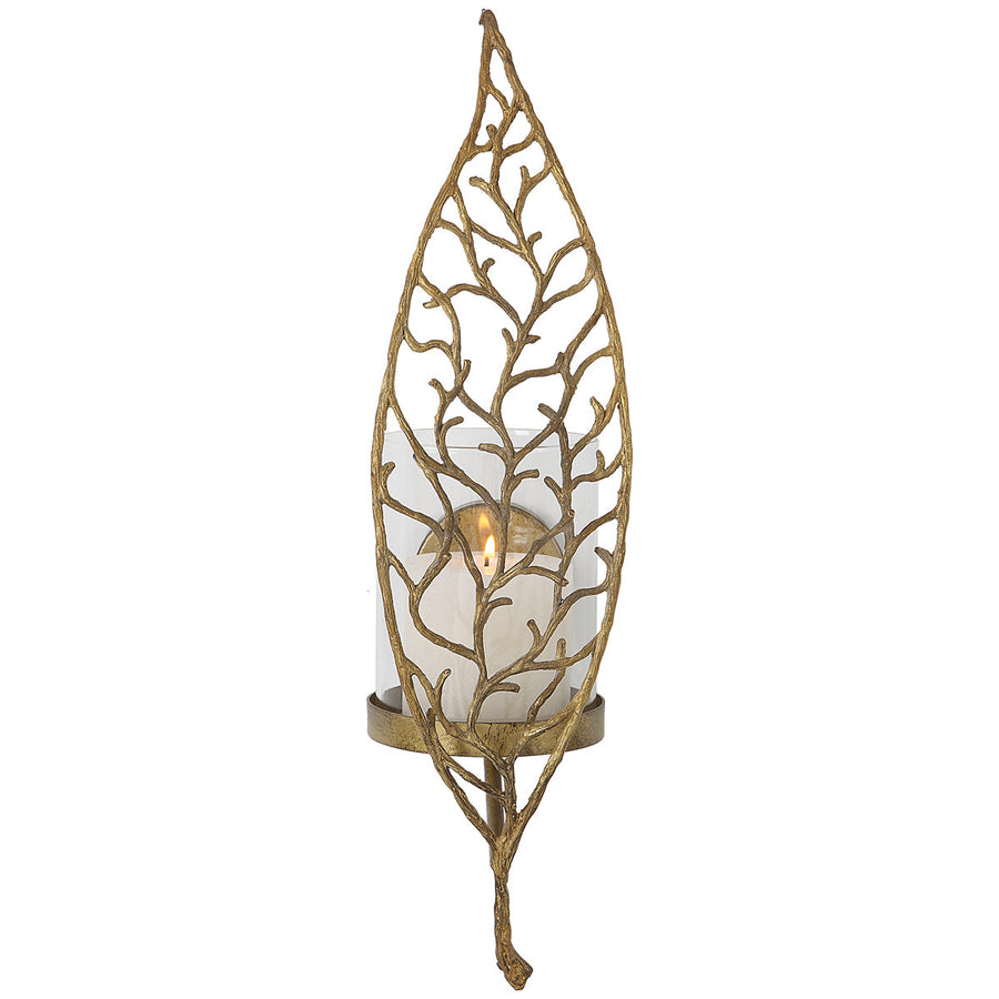 Uttermost Woodland Treasure Gold Candle Sconce