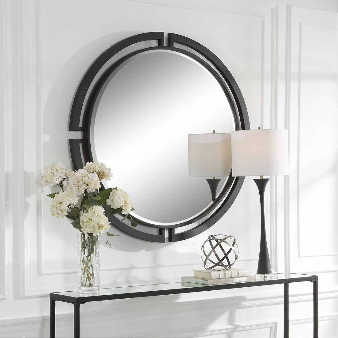 Uttermost Quadrant Modern Round Mirror