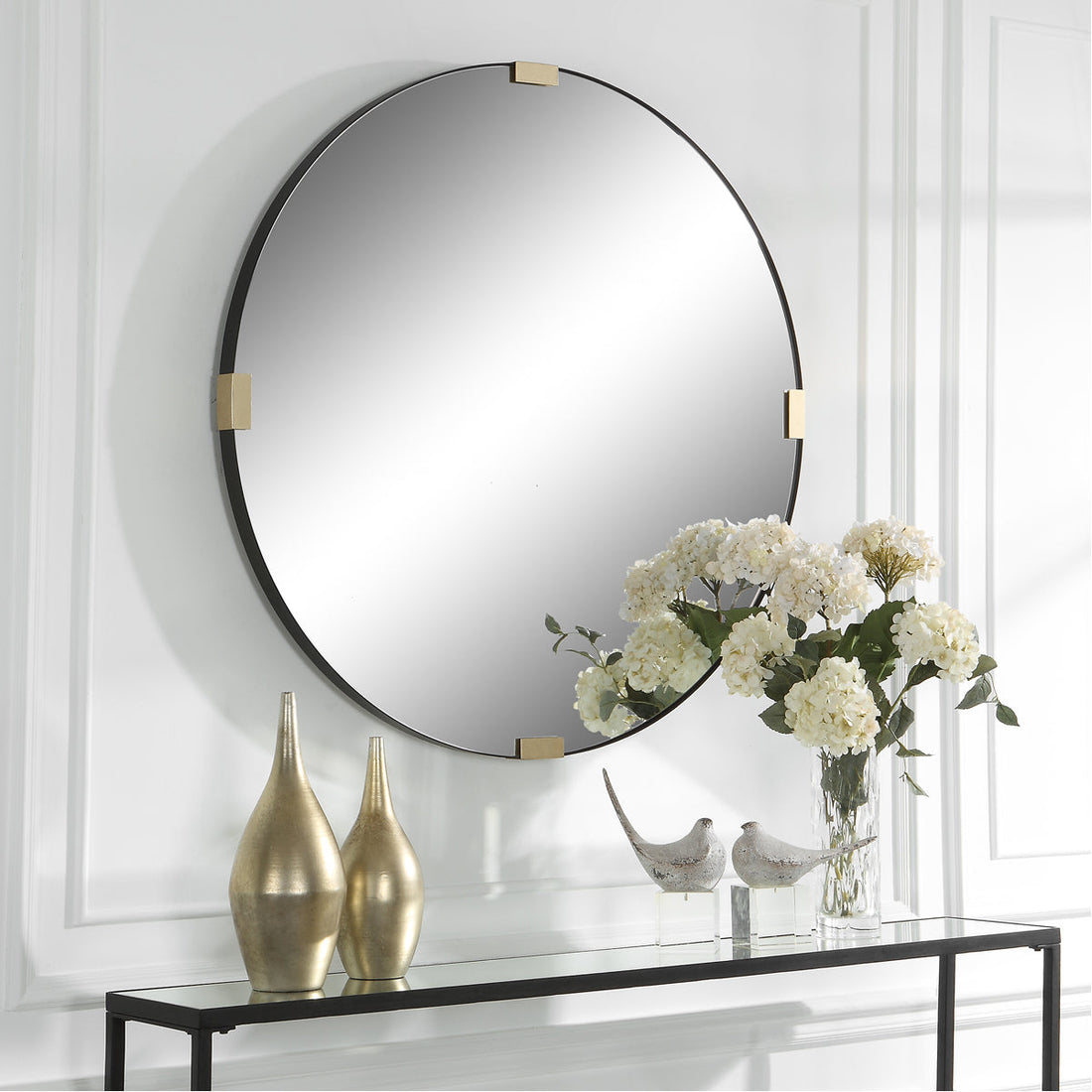 Uttermost Clip Modern Round Mirror