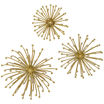 Uttermost Aga Gold Metal Wall Decor, 3-Piece Set