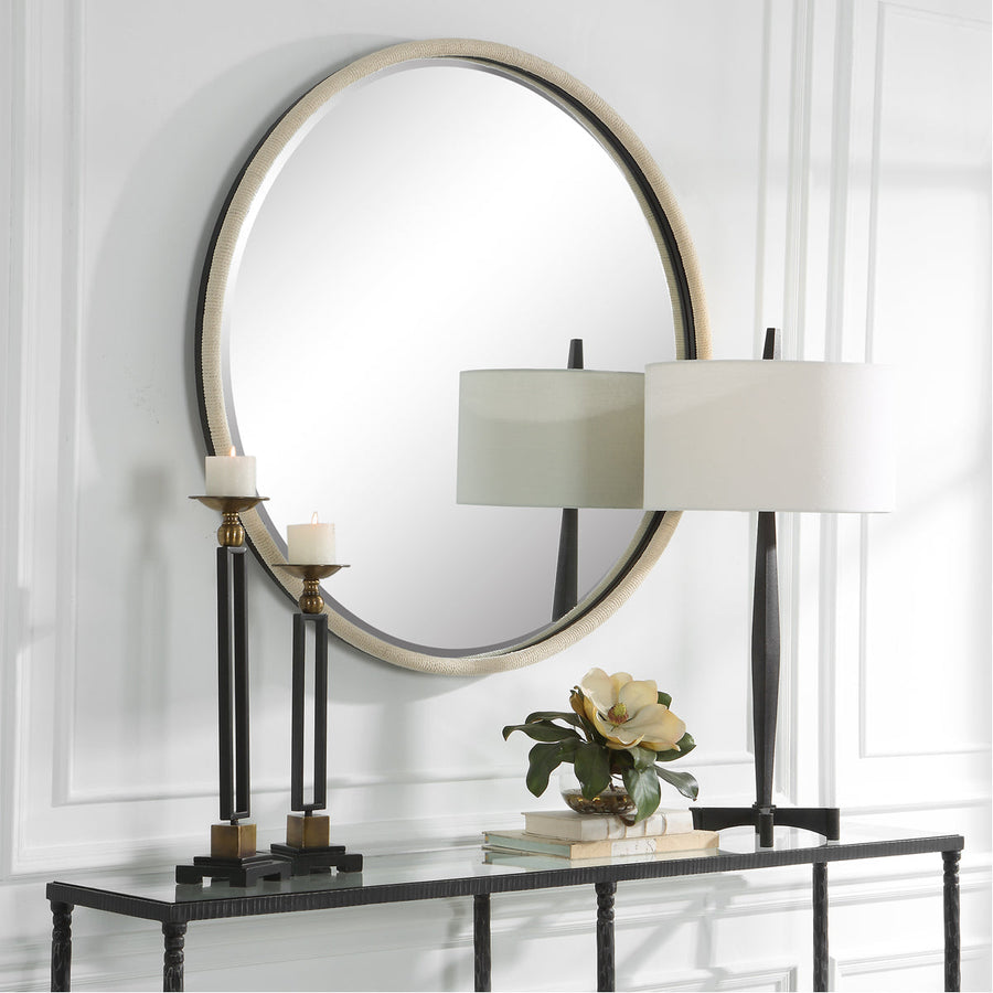 Uttermost Ranchero White Round Mirror