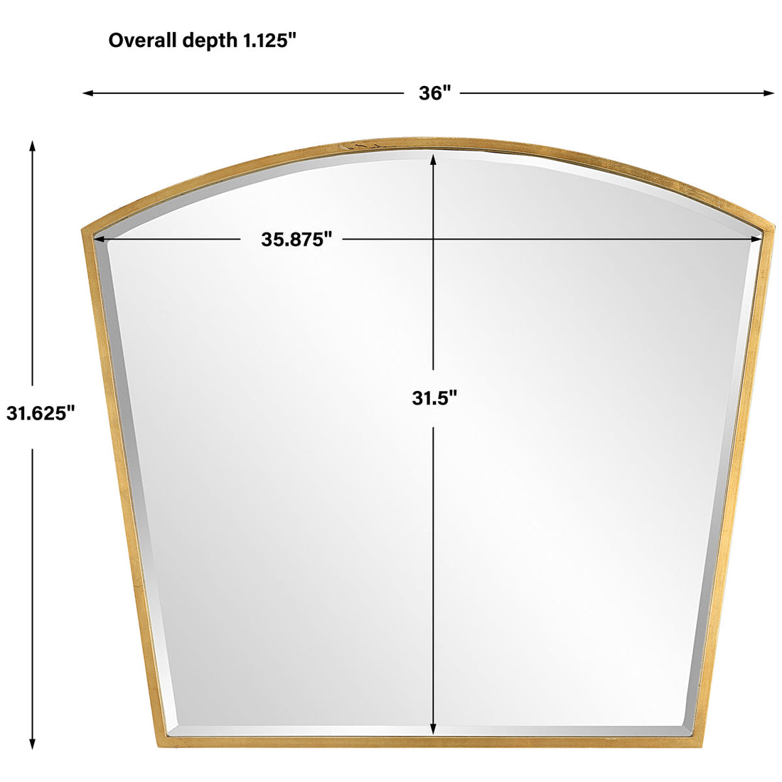 Uttermost Boundary Gold Arch Mirror