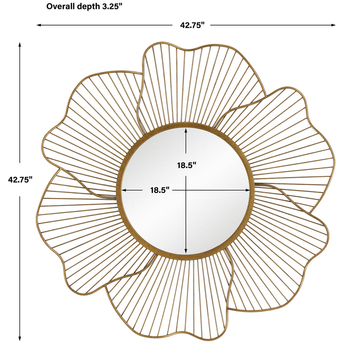 Uttermost Blossom Gold Floral Mirror