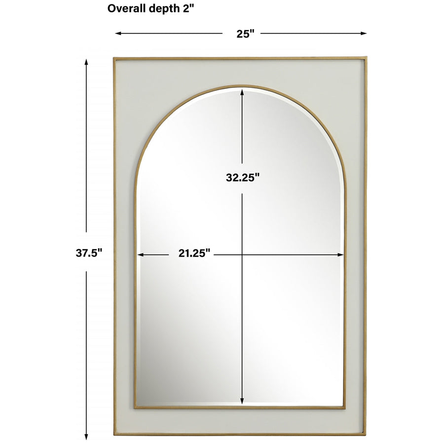 Uttermost Crisanta Gloss White Arch Mirror