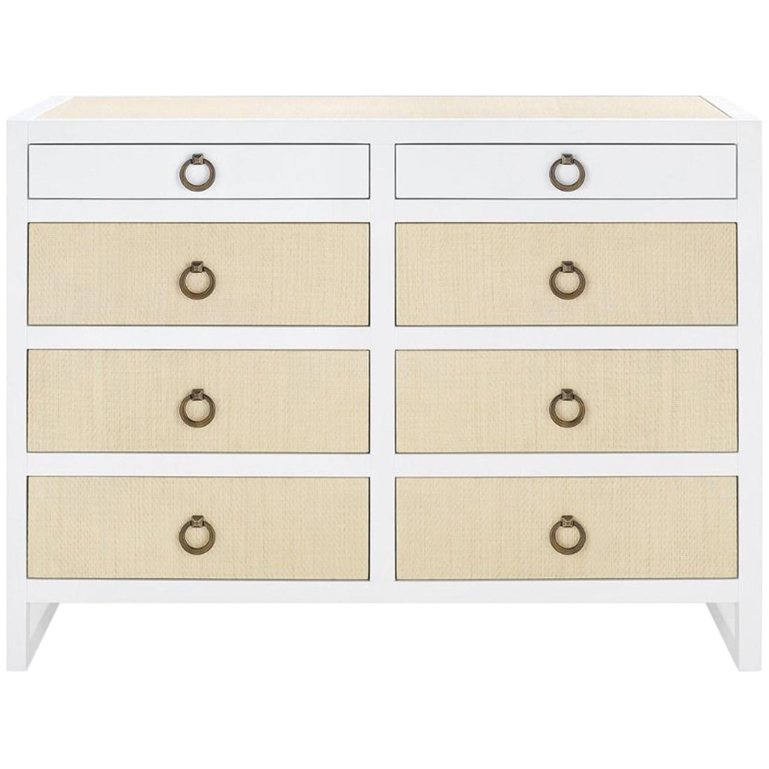 Villa & House Mallet 8-Drawer White Dresser with Benedict Ring Pull