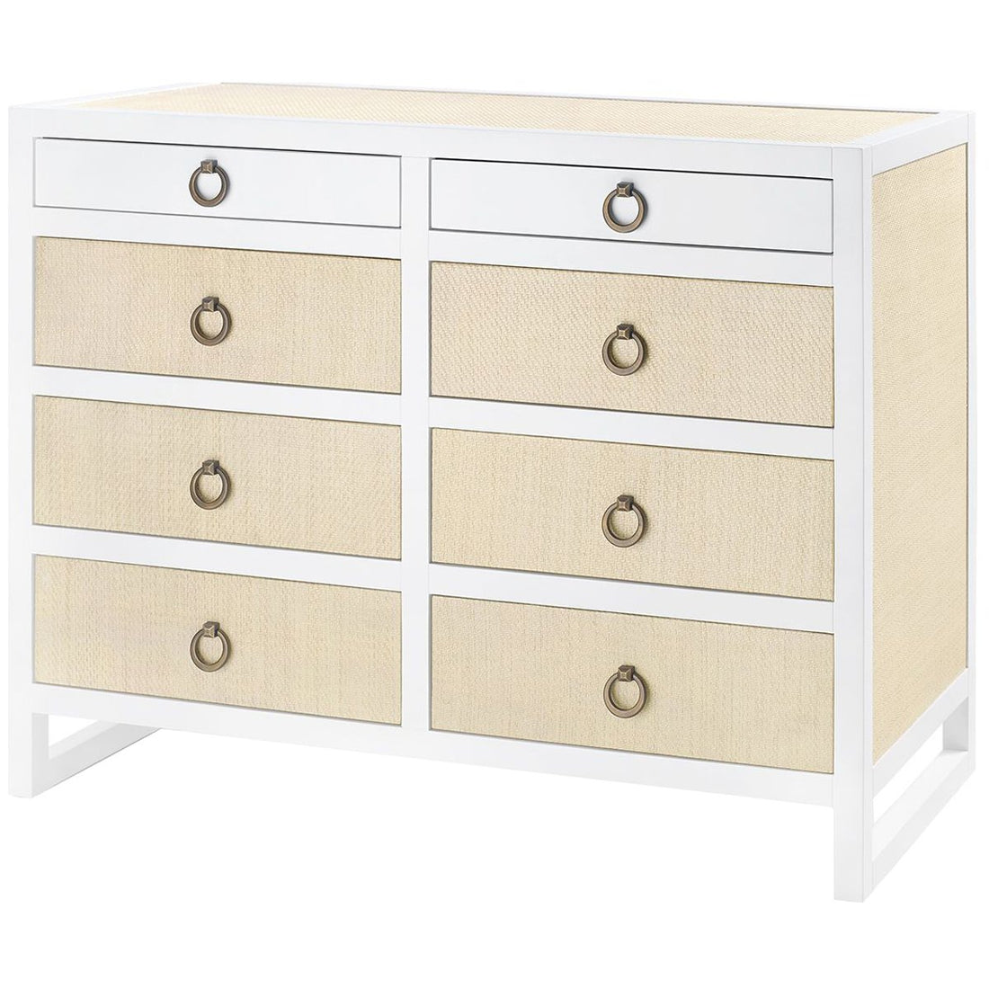 Villa & House Mallet 8-Drawer White Dresser with Benedict Ring Pull