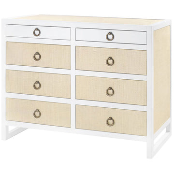 Villa & House Mallet 8-Drawer White Dresser with Benedict Ring Pull