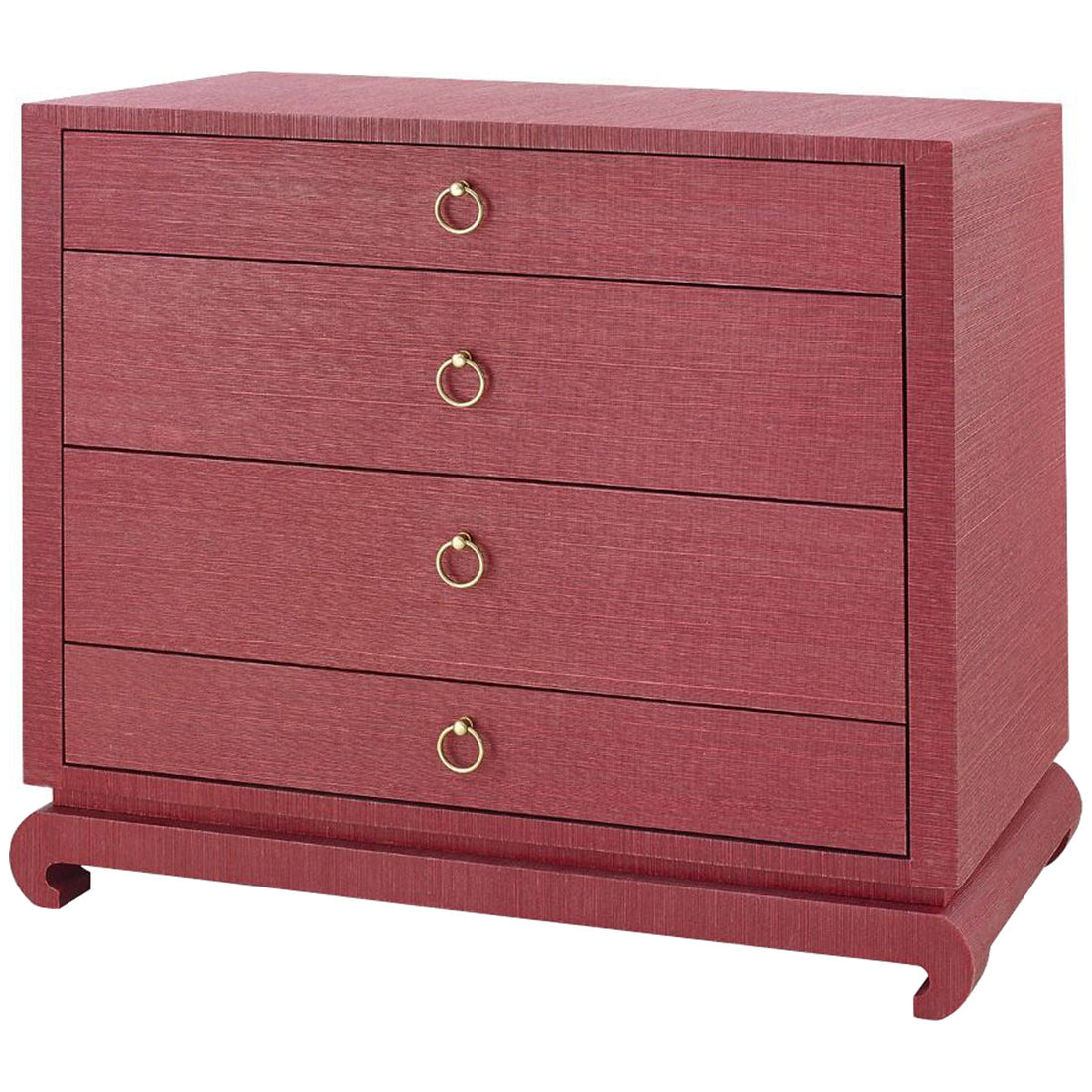 Villa & House Ming Large 4-Drawer Dresser, Red