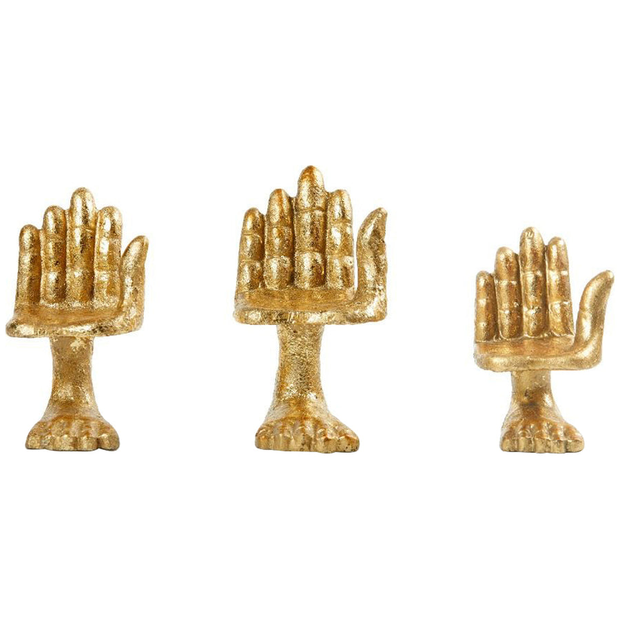 Villa & House Mano 3-Piece Set Statues, Gold