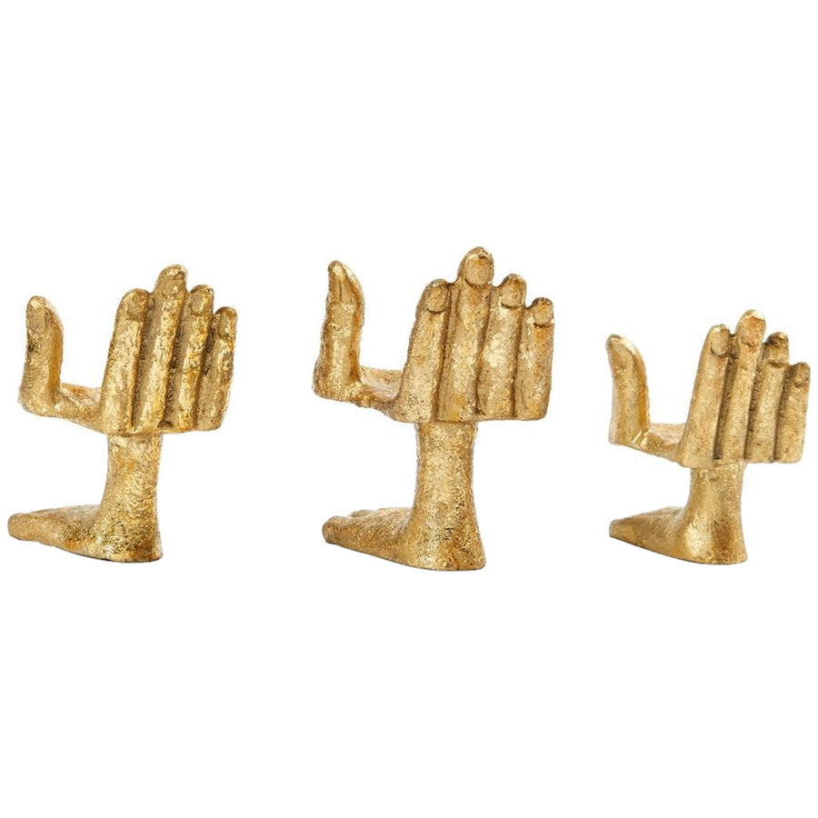 Villa & House Mano 3-Piece Set Statues, Gold