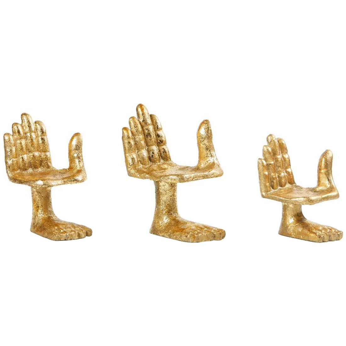 Villa & House Mano 3-Piece Set Statues, Gold