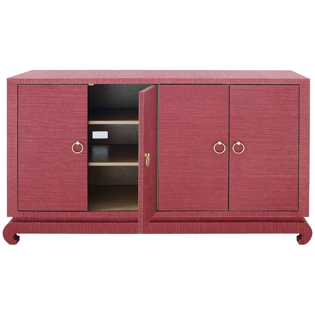 Villa & House Meredith 4-Door Cabinet, Red