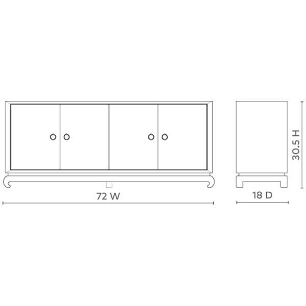 Villa & House Meredith Extra Large 4-Door Cabinet