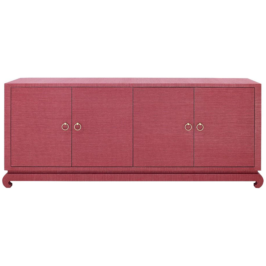 Villa & House Meredith Extra Large 4-Door Cabinet, Red